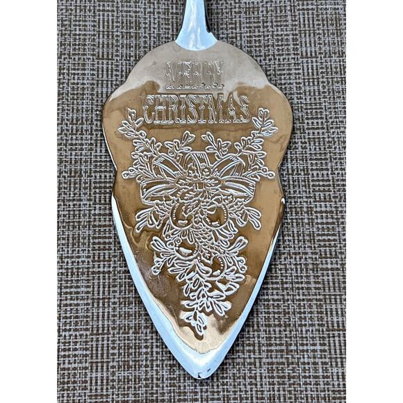 Vintage Silver plated Cake/Pie Server "Merry Christmas" Serve-ware Holiday 11” - Picture 9 of 9